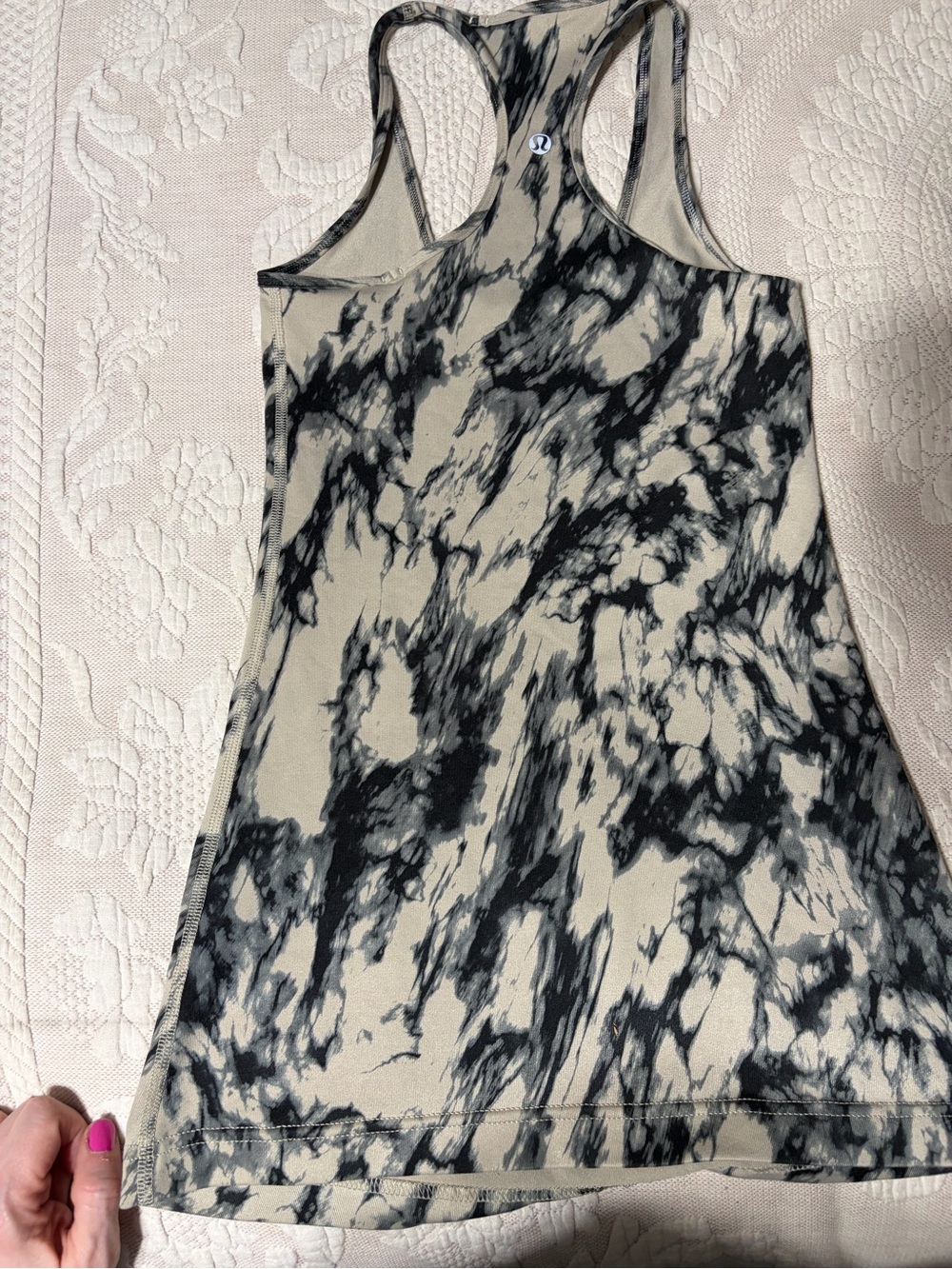 Like New Lululemon Black & Cream Tie-Dye Racerback Tank Top see measurements - Picture 5 of 5